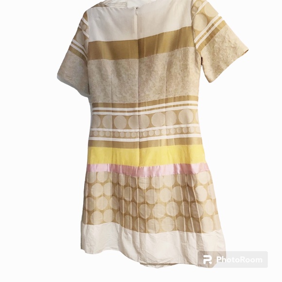 Bigio Collection Yellow, multi print retro 60’s style day dress US made - Picture 2 of 5